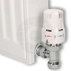 Greened House Trieste Angled White Thermostatic Radiator Valve Bi-Directional/Towel Rail