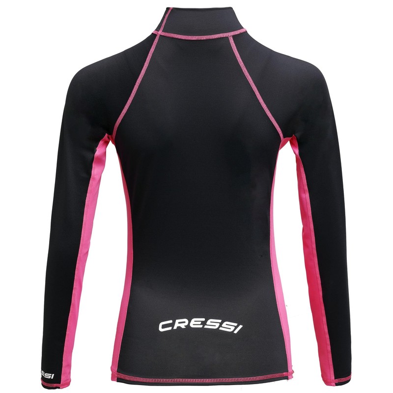 Cressi Women's Lady Long Sl Rash Guard, Black Pink, S