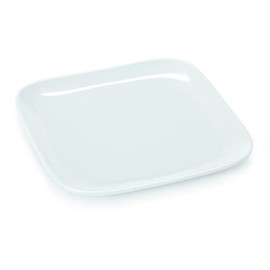 G.E.T. CS-6119-W-EC 9.5" White Melamine Square Coupe Plates, Break- Resistant and BPA Free, for Indoor and Outdoor Dinnerware by Siciliano Dinnerware Collection (Pack of 4)