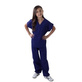 Natural Uniforms Childrens Scrub Set-Soft Touch-Role Play Costume Set (True Navy Blue, 7)