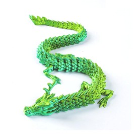 3D Printed Dragon,Chinese Dragon,12inch Flexible Articulated Dragon,Dragon Fidget Toys for Flexible Joints Luck Dragon for Home Office Desk Decoration,ADHD Toys, Surprise Fantasy Gifts(Lime Green)