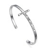 DAOCHONG 925 Sterling Silver Cross Bracelet for Women Adjustable Religious