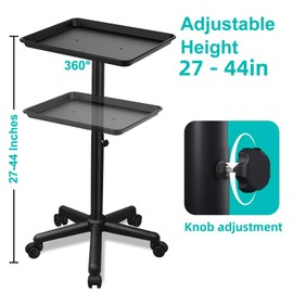 Retain Time Premium Aluminum Salon Tray, Sturdy Corrosion-Resistant Adjustable Tray is Used for Tattoo Tray, Salon Tool/Color Tray, Beauty Spa Tray, Dentist Tray, Etc.(Black)