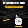 T316 Black 3/16IN Stainless Steel Cable, 100ft Wire Rope, 7X19