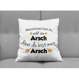 LIEBTASTISCH Cushion with Saying "Manmals bist du echt EIN..., Aber du bist Mein - Cushion for Men - Wedding Anniversary - Anniversary Gift for Men