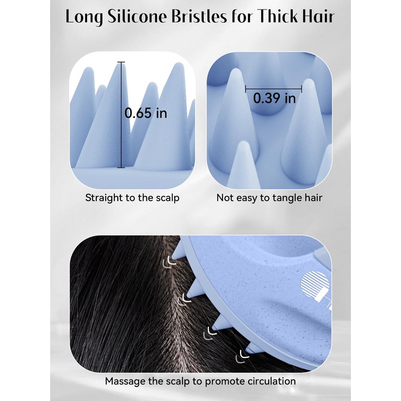 HEETA Silicone Bristles Scalp Scrubber & Massager for Hair Growth,