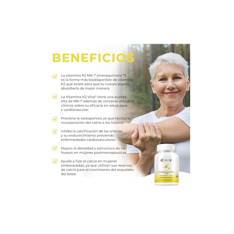 BIO B | Vitamina K2 Vital® (MK-7) + D3 con