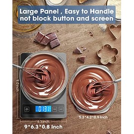 Nicewell Digital Kitchen Food Scale 22lb for Cooking Baking | Stainless Steel, 1g/0.1oz Precise, Backlit LCD, Tare Function, Easy Clean,Weight Grams a