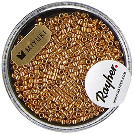 RAYHER 14760616 Delica Rocailles 1.6 mm Diameter Metallic – 4 g – Gold