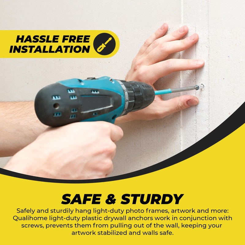 Premium Quality Ribbed Plastic Anchors, Bulk Pack (#14-16 x 1-1/4”)