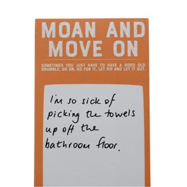 CJ&M mindfulness journal - Moan and Move On Note Pad - Funny birthday gift - joke gift for friend - self care stationery - funny gift for dad