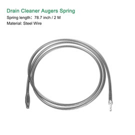 sourcing map 1 Pcs Drain Clog Remover 78.7 inch 2 M, Drain Augers Hair Remover Spring Cable with Rotate Handle, Plumbing Snake for Kitchen Sink, Bathtub Drain Toilet