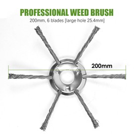 MaxEarn Steel Wire Grass Trimmer Head, 6 Cutter Head Brushcutter, Wire Weed Blade for Moss Grass Removal Garden Lawn Mover Power Tool (Bore Diameter 25.4mm)