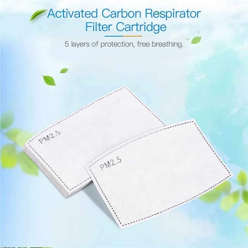 Bubbacare 100 Pcs Activated Carbon PM2.5 Filter Paper 5 Layers