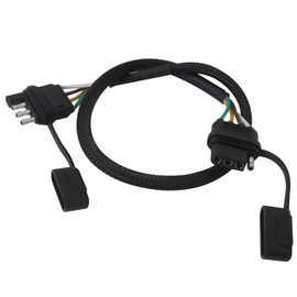 16 AWG 4 Pin Flat Trailer Light Wiring Extension, Vehicle-Side and Trailer-Side Trailer Wire Harness 4 Wire with Rubber Dust Cover by YTXXDEUS