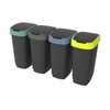 Rotho Twist Bin with Lid, 10 L, Plastic, Black/Green/Anthracite