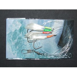 SUPER CATCH DAYLITE FEATHER RIG LURE 4 x 4/0 HOOK BOAT BASS COD SEA FISHING LINE CLIP