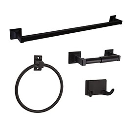Design House Millbridge Bath Accessories, 4-Piece Bathroom Kit, Matte Black