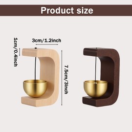8 Pcs Magnetic Door Chime Bell Set - Magnetic Wooden Wind Chime Doorbell for Shop, Home, Refrigerator - Shopkeepers Bell for Door Opening with Soft Jingle, C-Shape Walnut & Beech Wood (2 Colors)
