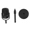 Antique Microphone Decor with Stand Black Realistic Lightweight Retro Microphone