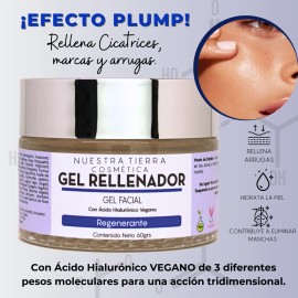 Gel Rellenador De Acido Hialurónico Vegano Marcas cicatrices
