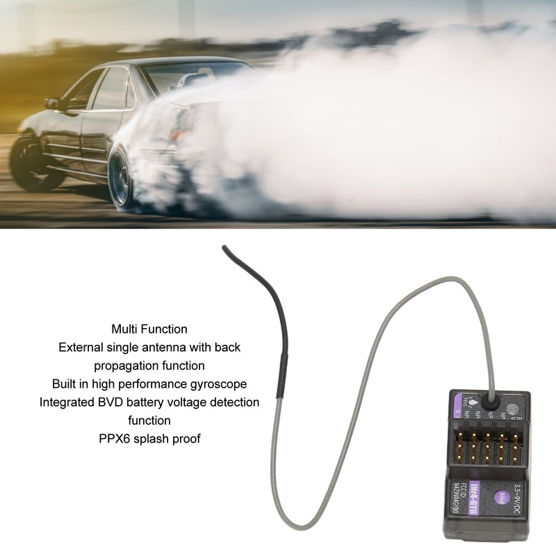Gyro Receiver 4H Single Antenna 2 Way 2.4GHz RC Receiver