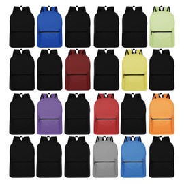 Winterlace 24 Pack Backpack, Bulk 17 inch Lightweight Work Gym Outdoor Travel Laptop Bag Corporate Events (Assorted #2)