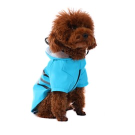Wizland Reflective Dog Raincoat Dog Rain Jacket with Hood Lightweight Waterproof Rain Coat for Puppies (Blue M)