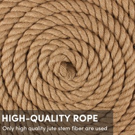 Twisted Manila Rope 1 in x 50 feet Natural Hemp Rope for Docks Railing Nautical Landscaping Crafts Tug of War Marine Tie-Downs Hammock Home Decorating
