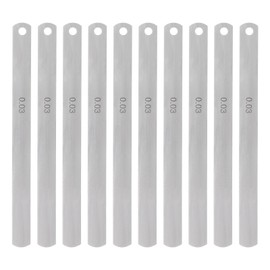 HARFINGTON 10pcs Mn Steel Feeler Gauge 0.03mm Thickness 150mm Length Metric Filler Thickness Gage Gap Measuring Tool Single Blade