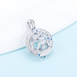 LGSY 925 Sterling Silver Constellation Cage Pendants Crafting Charm for DIY Necklace Bracelet Jewelry Making