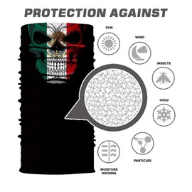Pañuelo sin costuras para el cuello, bufanda, sin costuras, protección UV para motocicleta, ciclismo, equitación, correr, diademas, Cráneo de nariz de á, Large