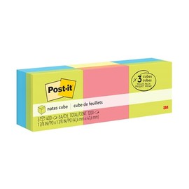 Post-it Notas Adhesivas, Colección Verde-Amarillo, 5.1 cm x 5.1 cm, 3 pads, 400 hojas por pad