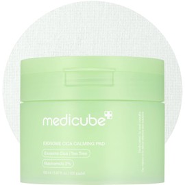 medicube Toner Pads Exosome CICA Tea Tree Calming Toner Pad for Sensitive Skin | Centella Asiatica for Redness, Breakouts | Low-irritating & Hydrating Care | Korean Skincare, 100 Pads (1 Pack)