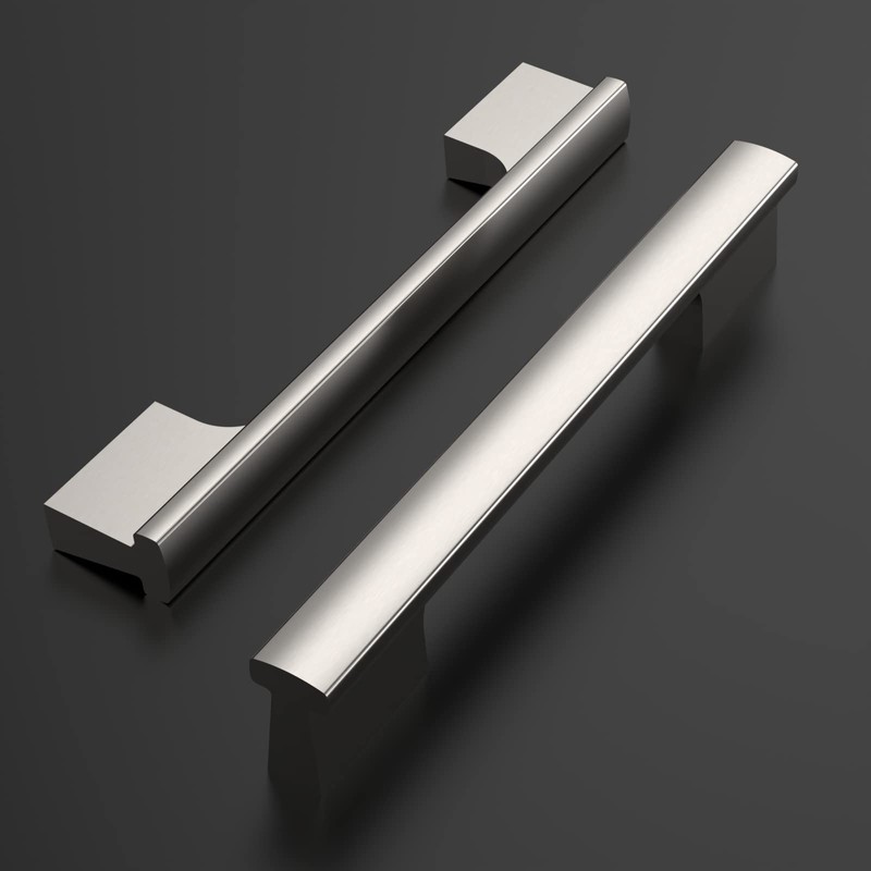 Amerdeco 10 Pack Brushed Satin Nickel Cabinet Pulls 5 Inch(128MM)