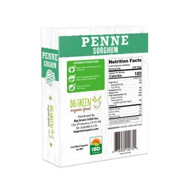 Big Green Organic Food- Organic Sorghum Penne, 8.8oz, Gluten-Free, Non-GMO, Vegan (3)