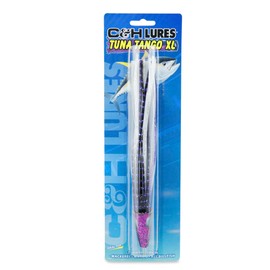 C&H Lures Tuna Tango XL Lure, Purple/Pearl Skirt, 2.5 oz Head, 8.5 inches