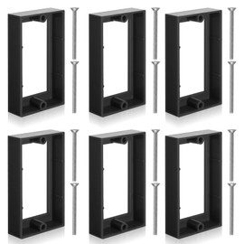 6Pcs 1/2" Single Gang Outlet Box Extender Electrical Box Extender with 20Pcs Screws, Receptacle Extender 1 Gang Electrical Box for Electrical Box and Electrical Outlet Switches(Black)