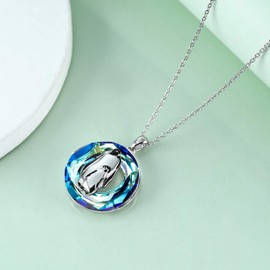 ONEFINITY Penguin Necklace Gifts 925 Sterling Silver Crystal Penguin Necklace Mother and Daughter Pendant Jewelry for Women Gifts