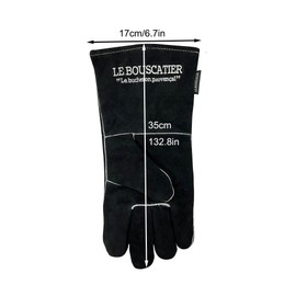 Le Bouscatier Heat Resistant Gloves for Wood Burner Fireplace BBQ Welding High Temperature Safety Kevlar