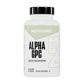 NutraBio Alpha GPC - 60 Caps - 300 mg - Sin Gluten - Sin OMG - Vegetariano