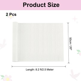sourcing map Crepe Paper Rolls 8 ft Long 20 Inch Wide for Various Large Hanging Party Backdrop DIY Decoration, DIY Supplies, White Pack of 2