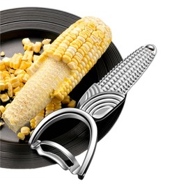 Huakai Corn Prep Peeler with sharp stainless steel blade, corn shaped non-slip handle made of aluminum alloy material, comfortable grip and light weight