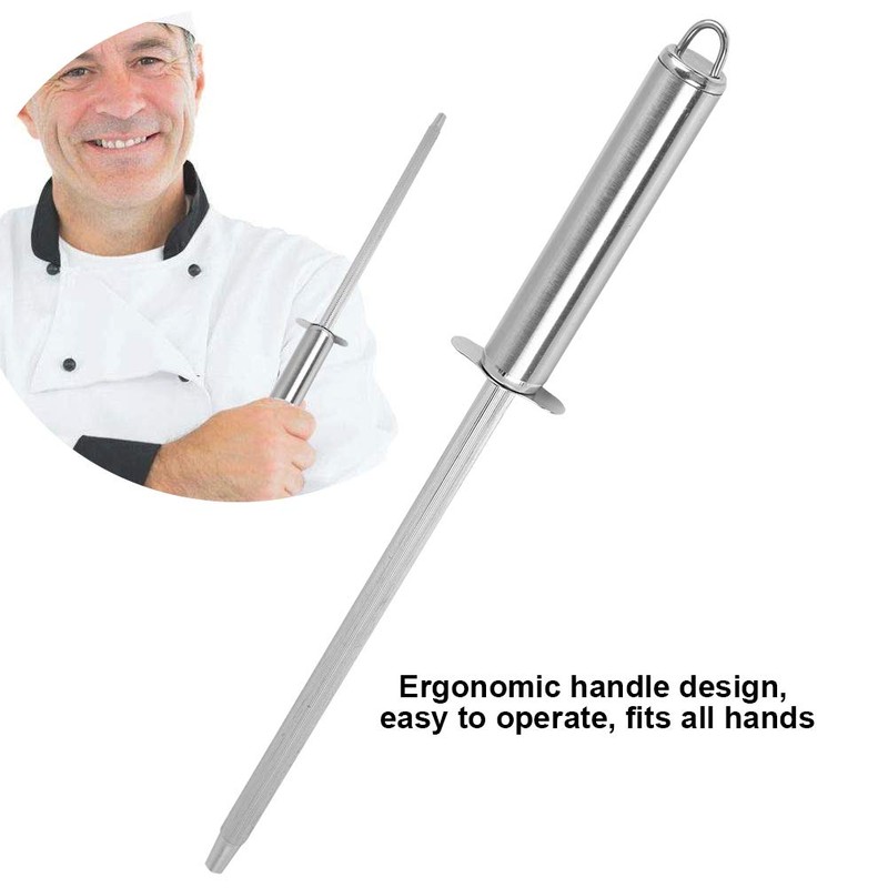 Sharpening Rod, 1 Pcs Stainless Steel Knife Sharpener Handle Sharpening