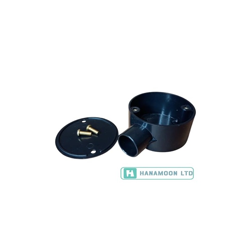 Black 25mm PVC Conduit Box 1 Way Terminal Box with