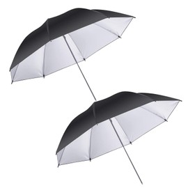 2 x 33" Photo Studio Black Silver Reflective Umbrella For Video Lighting Kit Black Silver Umbrella for Photography and Video Lighting Reflective Umbrella