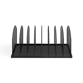Safco Products Onyx Desktop File Organizer 8 Upright Sections Home, Office or Classroom Desktop Organization,Black,3212BLKD
