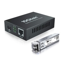 H!Fiber.com Gigabit Ethernet Media Converter, 1.25G SFP to RJ45 Fiber to copper, with a SFP Transceiver (1000Base-SX, 550m, multimode)