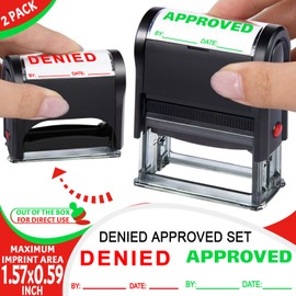 Bertiveny Self Inking Approved and Denied Stamps Set Office Self Inking Approved Denied by Stamp with Date for Business Supplies Approved Stamp Denied Stamps with Date and Signature