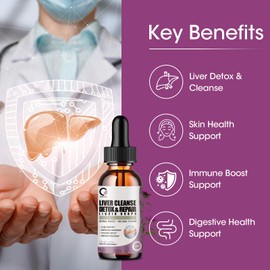 ORGEUOS 2 Pack Liver Cleanse Detox & Repair Liquid Drops with Milk Thistle, Artichoke Extract, Liver Supplement for Liver Cleanse & Detox, Antioxidant, Digestive Support,Vegan - 4 Fl Oz